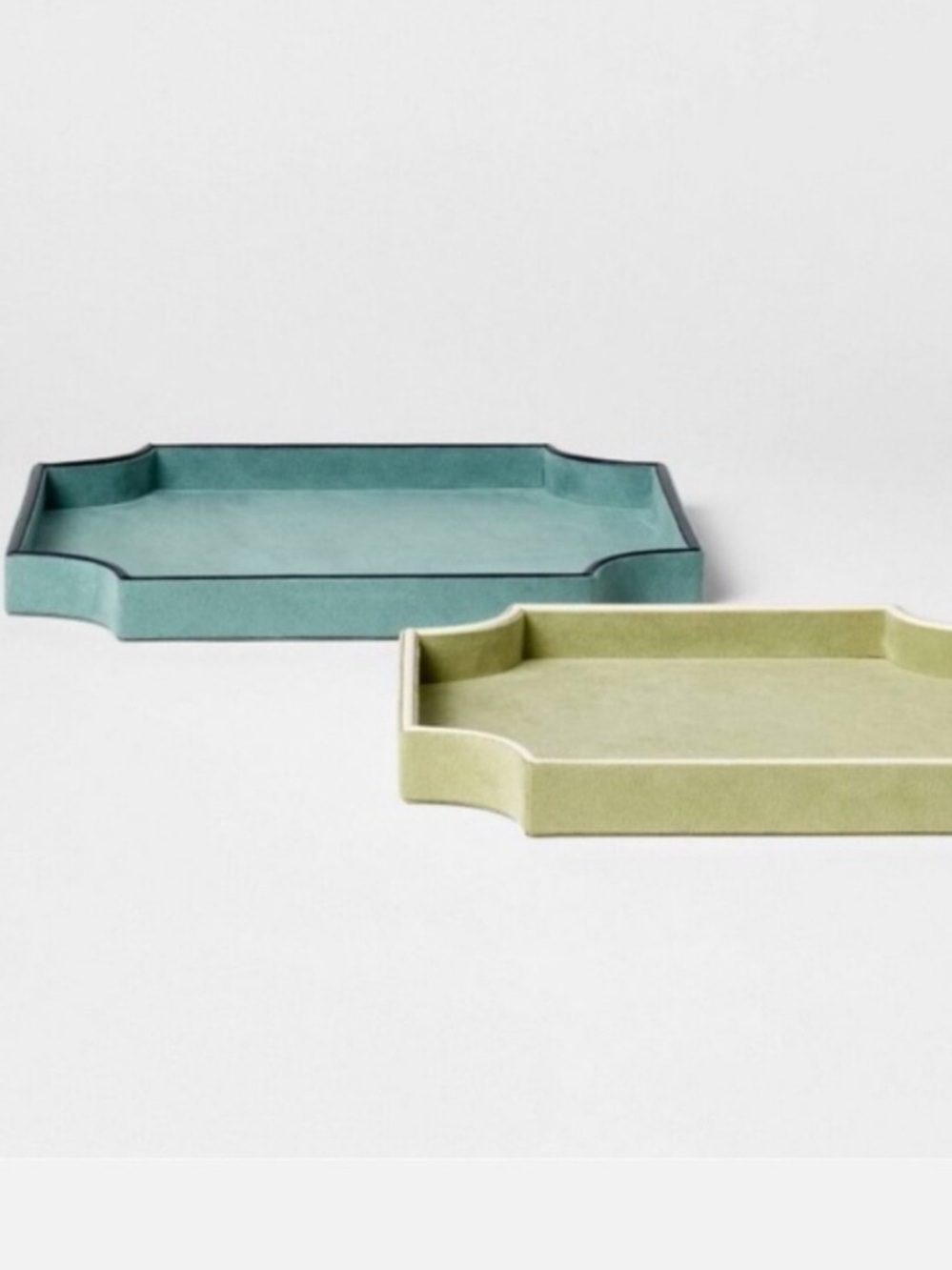 Studio McGee Decorative Trays in Teal and Light Green
